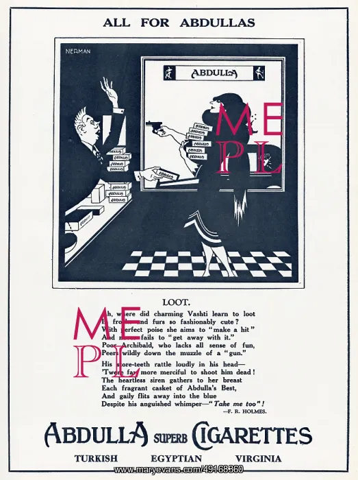 : Advert for Abdulla cigarettes 1926 : Advert for Abdulla cigarettes 1926