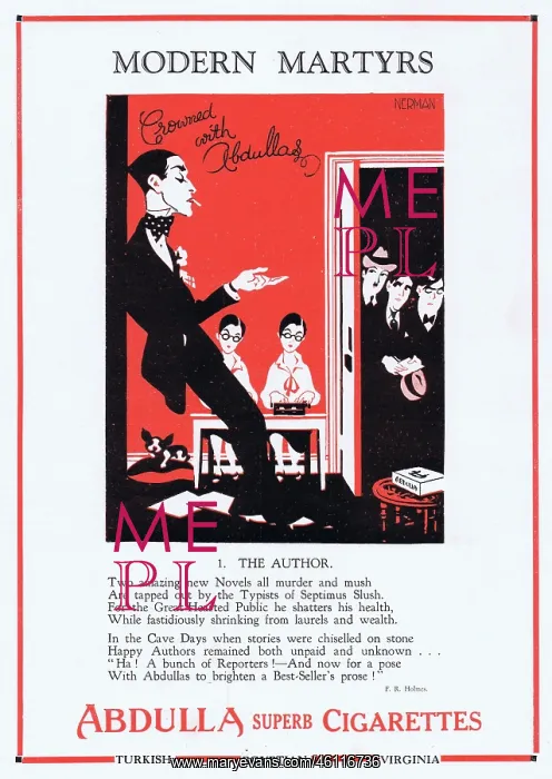: Advert for Abdulla cigarettes, 1927 : Advert for Abdulla cigarettes, 1927