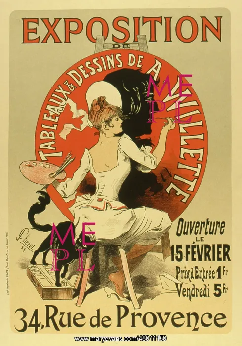 : Advertisement for Adolphe Willette art exhibition : Advertisement for Adolphe Willette art exhibition