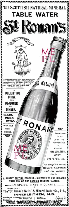 : An advertisement for aerated water from the St Ronan's Well : An advertisement for aerated water from the St Ronan's Well