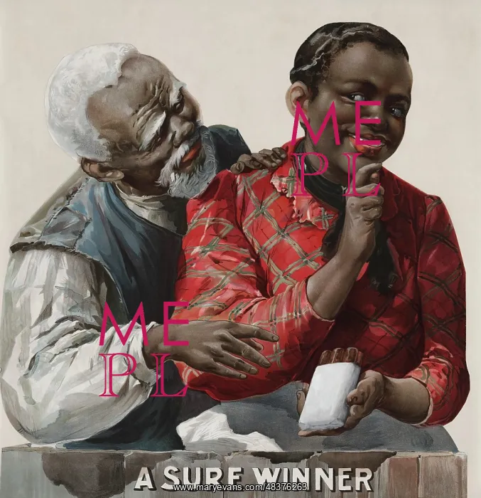 : Advertisement of an African-American couple wherein : Advertisement of an African-American couple wherein