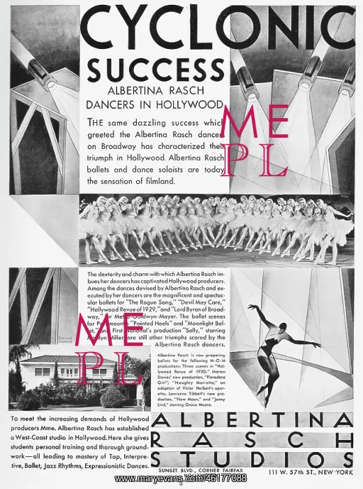 : Advert for Albertina Rasch Studios and her dancers : Advert for Albertina Rasch Studios and her dancers