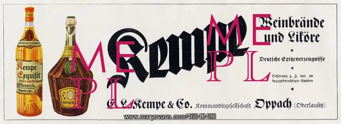 : advertising, alcohol, Kempe brandy and liqueor : advertising, alcohol, Kempe brandy and liqueor