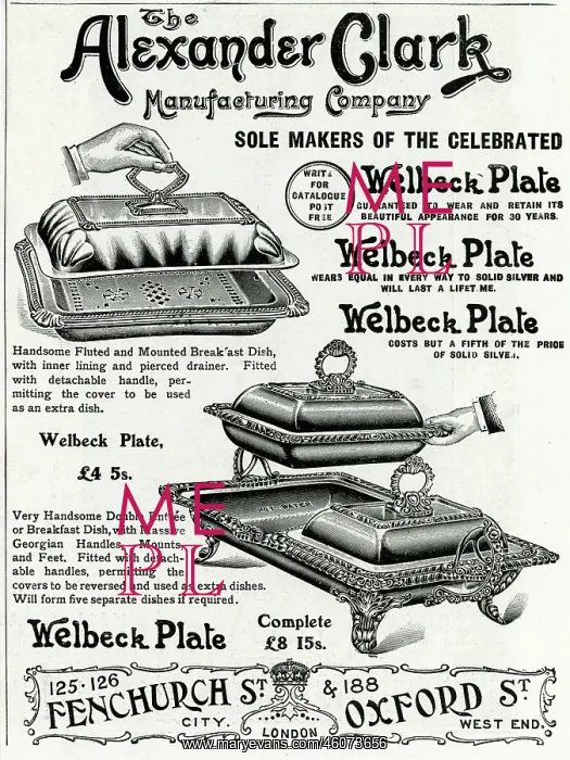 : Advert for Alexander Clark breakfast dishes 1904 : Advert for Alexander Clark breakfast dishes 1904