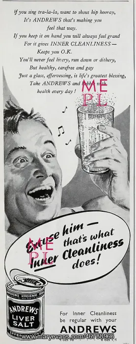 : Advert for Andrews Liver Salt : Advert for Andrews Liver Salt