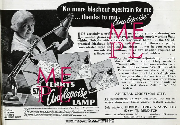 : Advert for anglepoise lamp : Advert for anglepoise lamp