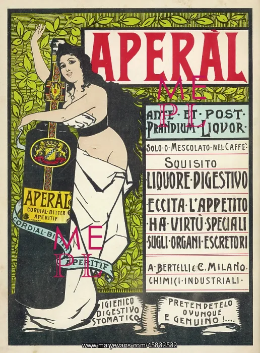 : Advert for Aperal Liquor Aperitif : Advert for Aperal Liquor Aperitif