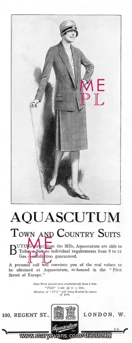 : Advert for Aquascutum, 1927 : Advert for Aquascutum, 1927