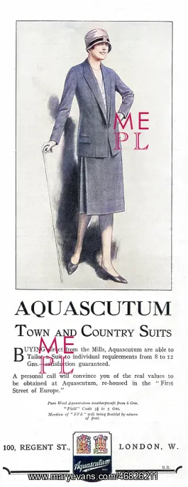 : Advert for Aquascutum, 1927 : Advert for Aquascutum, 1927