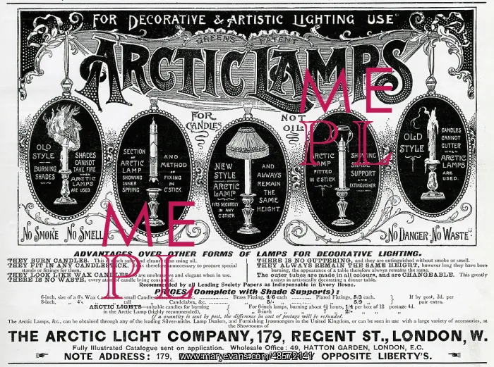 : Advert for Arctic Lamps 1898 : Advert for Arctic Lamps 1898