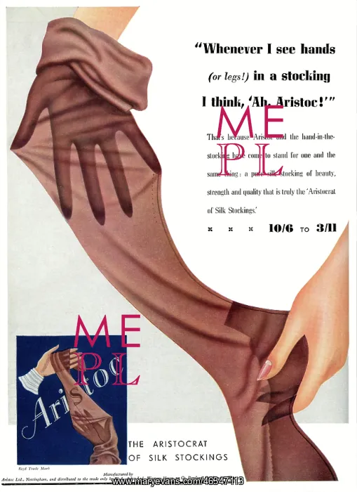 : Advert for Aristoc stockings 1937 : Advert for Aristoc stockings 1937