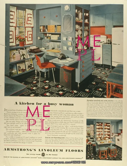 : Advertisement for Armstrong's Linoleum Floors : Advertisement for Armstrong's Linoleum Floors