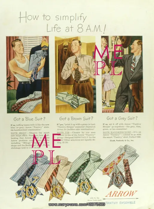 : Advertisement for Arrow shirts, ties and handkerchiefs : Advertisement for Arrow shirts, ties and handkerchiefs