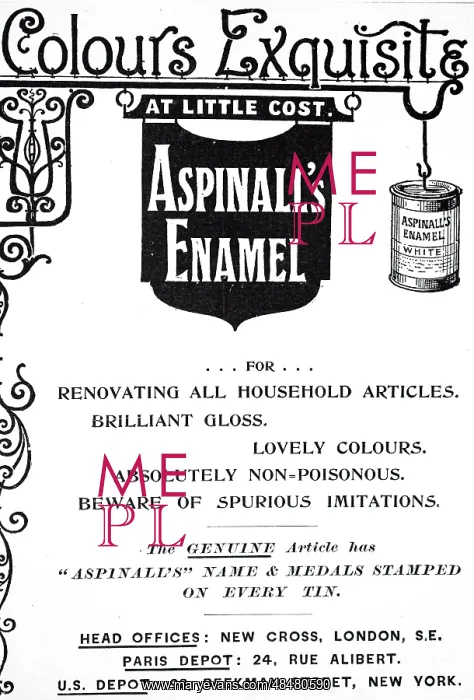 : An advertisement for Aspinall's Enamel : An advertisement for Aspinall's Enamel