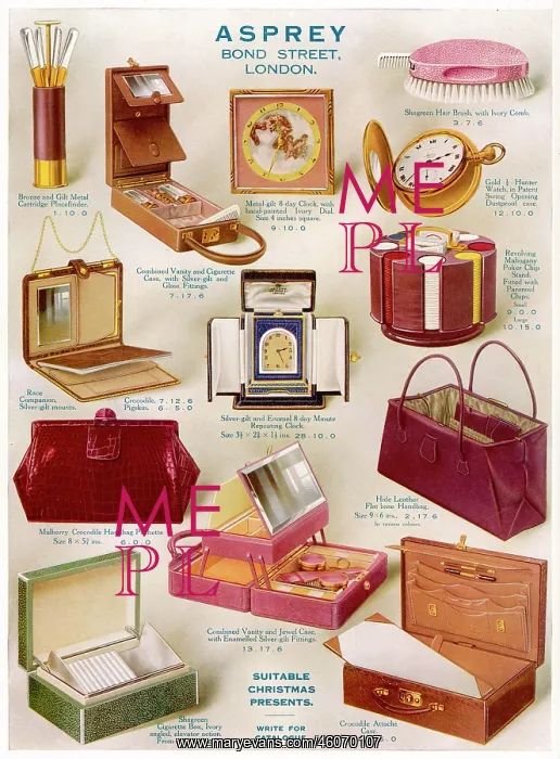 : Advert for Asprey Christmas presents 1926 : Advert for Asprey Christmas presents 1926