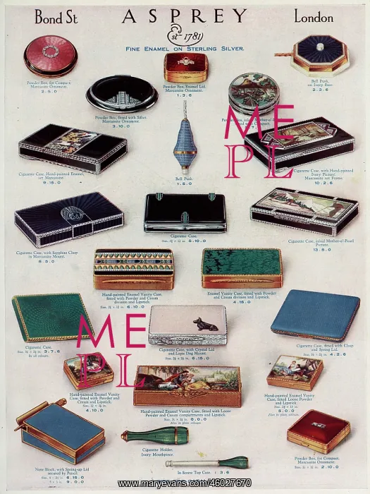 : Advert for Asprey cigarette cases 1930 : Advert for Asprey cigarette cases 1930