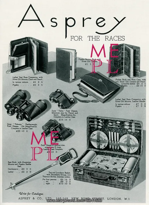 : Advert for Asprey for the races 1937 : Advert for Asprey for the races 1937