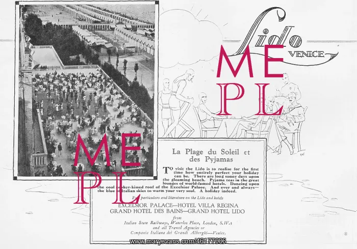 : Advert for the attractions of the Lido, Venice : Advert for the attractions of the Lido, Venice