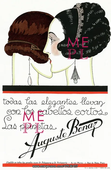 : Advertisement for Auguste Bonaz hair combs : Advertisement for Auguste Bonaz hair combs