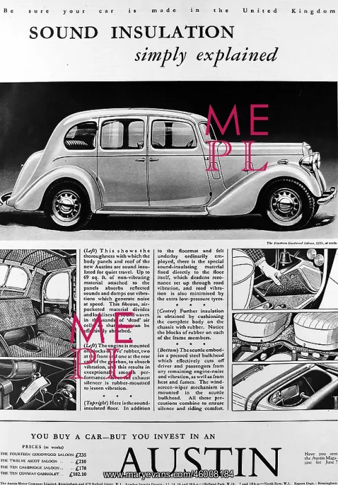 : Advertisement for Austin cars : Advertisement for Austin cars