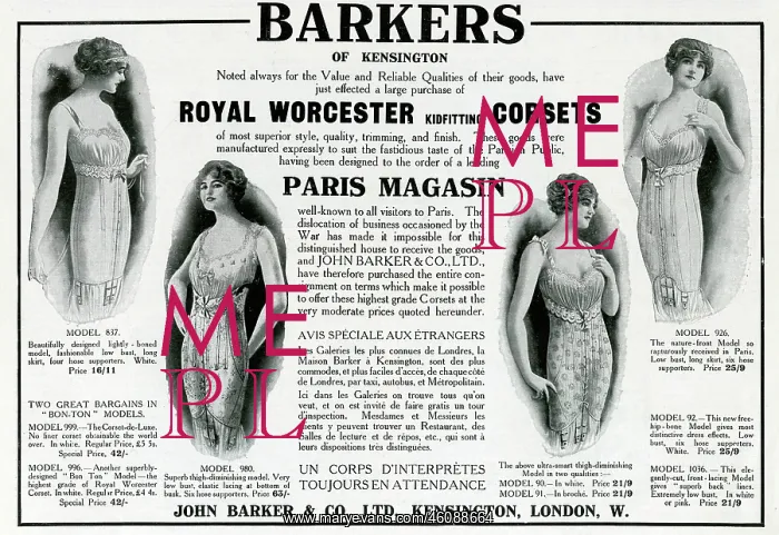 : Advert for Barkers corsets 1914 : Advert for Barkers corsets 1914