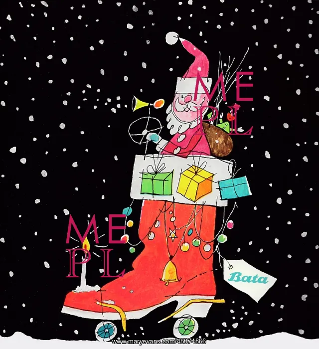 : Advertisement for Bata footwear - Santa Claus : Advertisement for Bata footwear - Santa Claus
