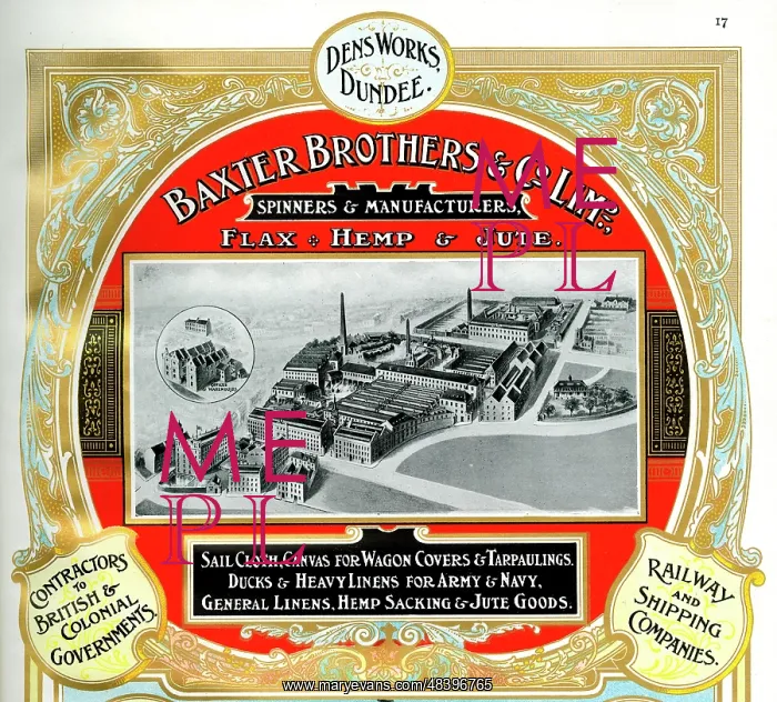 : Advert, Baxter Brothers & Co, Dundee, Scotland : Advert, Baxter Brothers & Co, Dundee, Scotland