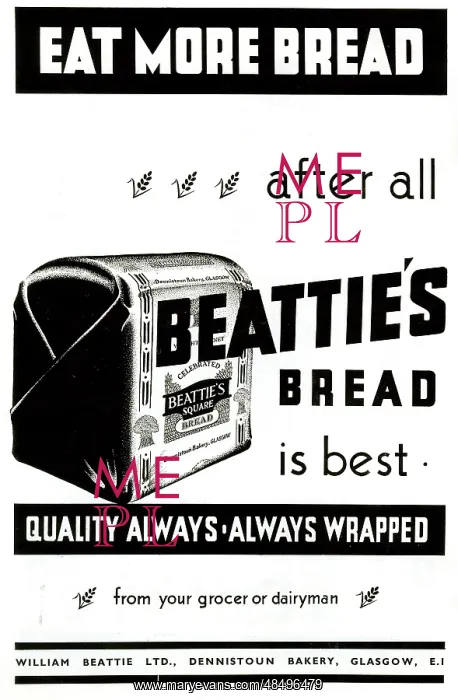 : Advertisement, Beattie's Bread is Best, Glasgow : Advertisement, Beattie's Bread is Best, Glasgow