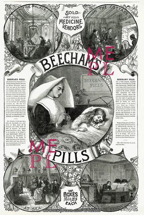 : Advert for Beecham's Pills 1886 : Advert for Beecham's Pills 1886