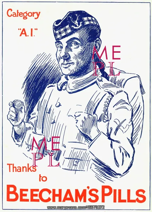 : Advert for Beecham's Pills 1917 : Advert for Beecham's Pills 1917