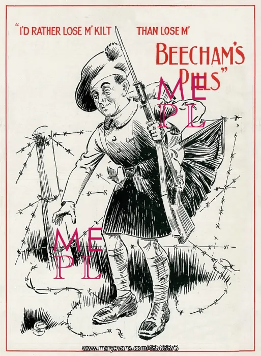 : Advert for Beecham's Pills WWI : Advert for Beecham's Pills WWI