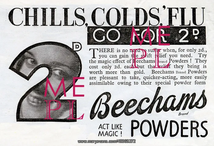 : Advertisement for Beechams Powders - Act like magic! : Advertisement for Beechams Powders - Act like magic!