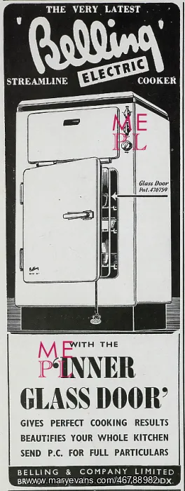 : Advert for Belling electric cooker : Advert for Belling electric cooker