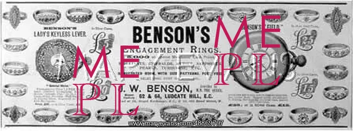 : Advert for Benson's jewellery 1897 : Advert for Benson's jewellery 1897
