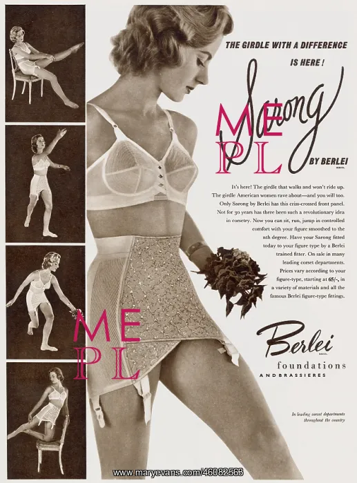 : Advert for Berlei women's underwear 1954 : Advert for Berlei women's underwear 1954