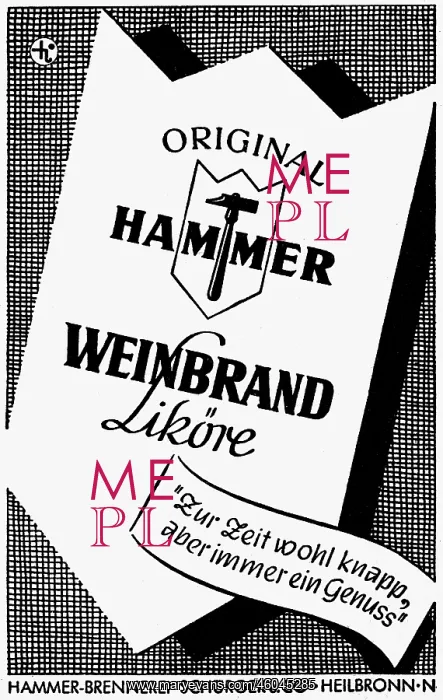 : advertising, beverages, brandy, Hammer Brandy : advertising, beverages, brandy, Hammer Brandy