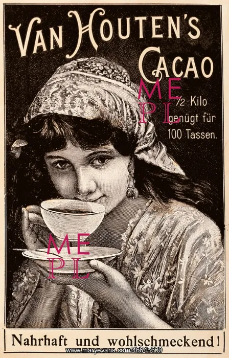 : advertising, beverages, cocoa, adhesive label : advertising, beverages, cocoa, adhesive label