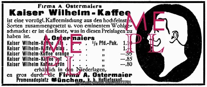 : advertising, beverages, coffee, Kaiser-Wilhelm-Kaffee : advertising, beverages, coffee, Kaiser-Wilhelm-Kaffee