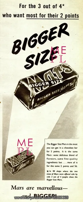 : Advert, Bigger Size Mars Bar : Advert, Bigger Size Mars Bar