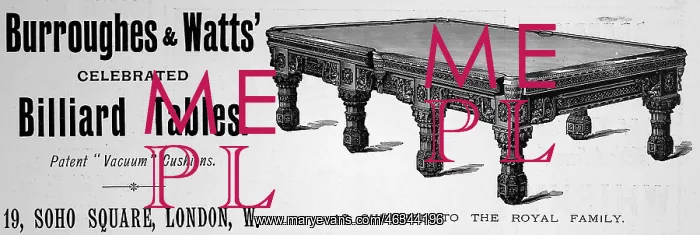 : Advert for Billiard table 1897 : Advert for Billiard table 1897