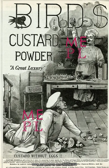 : Advert for Bird's custard powder 1890 : Advert for Bird's custard powder 1890