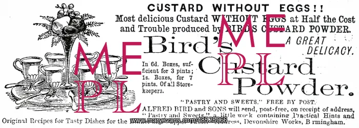 : An advertisement for Bird's custard powder : An advertisement for Bird's custard powder