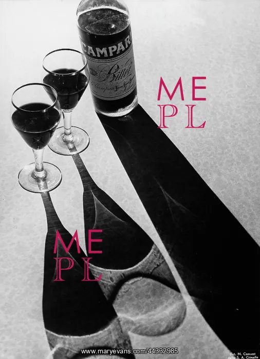 : Advertisement for bitter Campari aperitif : Advertisement for bitter Campari aperitif