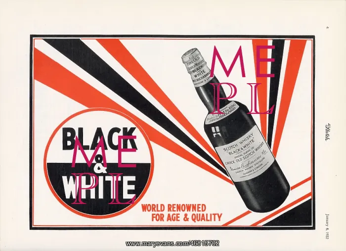 : Advert for Black & White Whisky 1932 : Advert for Black & White Whisky 1932