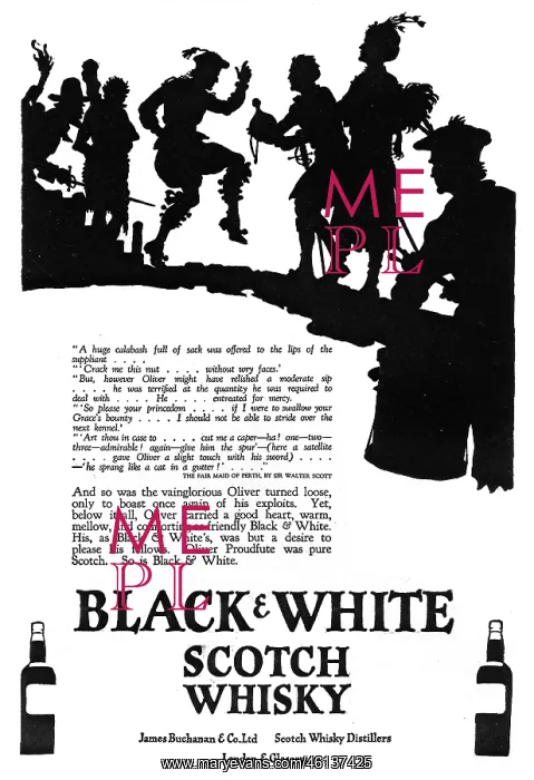 : Advertisement for Black & White Whisky : Advertisement for Black & White Whisky