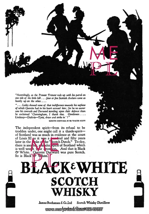 : Advertisement for Black & White Whisky : Advertisement for Black & White Whisky