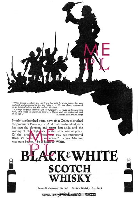 : Advertisement for Black & White Whisky : Advertisement for Black & White Whisky