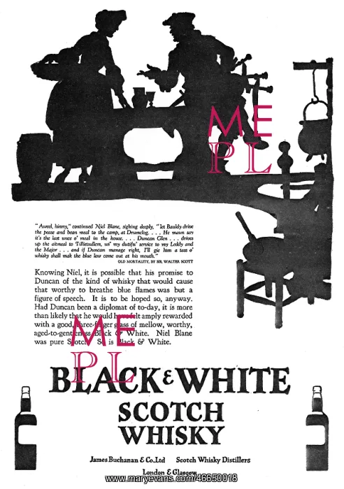 : Advertisement for Black & White Whisky : Advertisement for Black & White Whisky