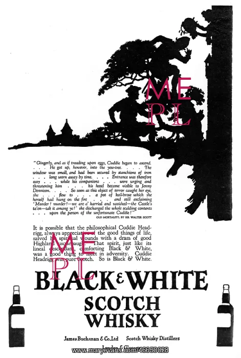 : Advertisement for Black & White Whisky : Advertisement for Black & White Whisky