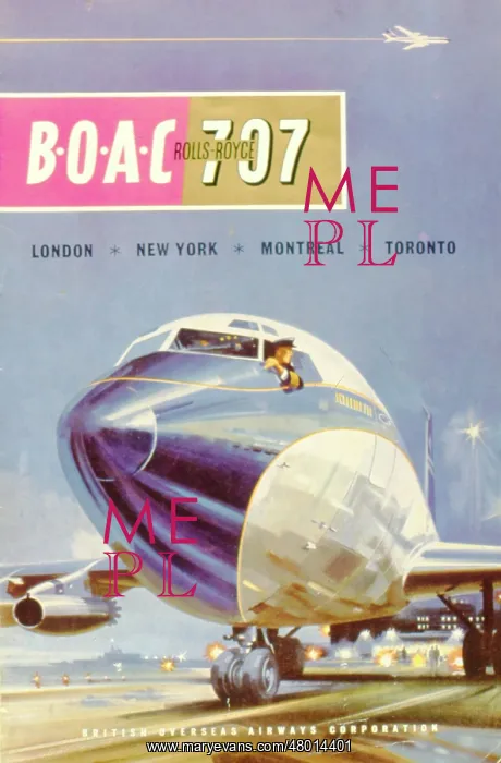 : Advertisement for BOAC 707 flights : Advertisement for BOAC 707 flights